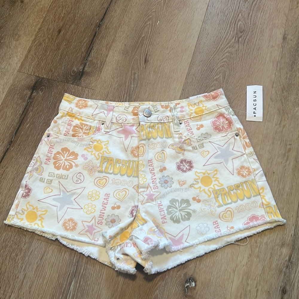 PacSun Print High Rise Festival Shorts 25